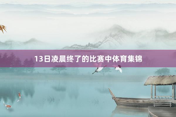 13日凌晨终了的比赛中体育集锦