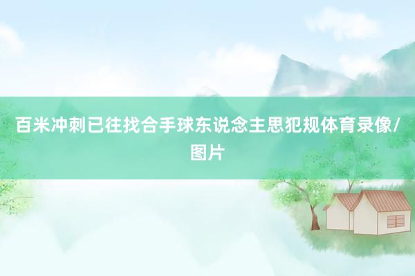 百米冲刺已往找合手球东说念主思犯规体育录像/图片