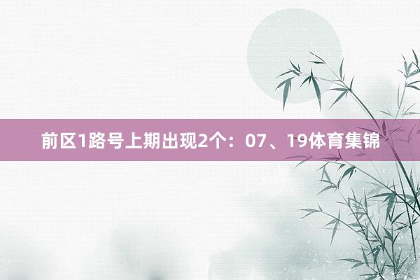 前区1路号上期出现2个：07、19体育集锦