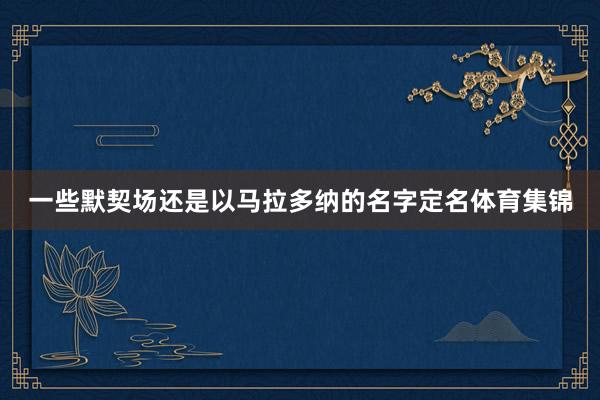 一些默契场还是以马拉多纳的名字定名体育集锦