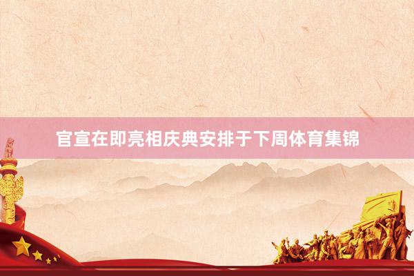 官宣在即亮相庆典安排于下周体育集锦