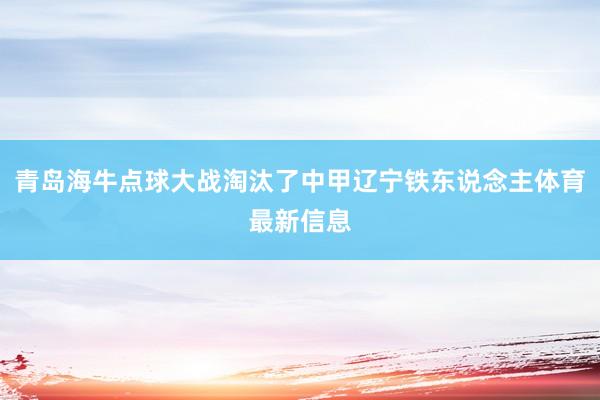 青岛海牛点球大战淘汰了中甲辽宁铁东说念主体育最新信息