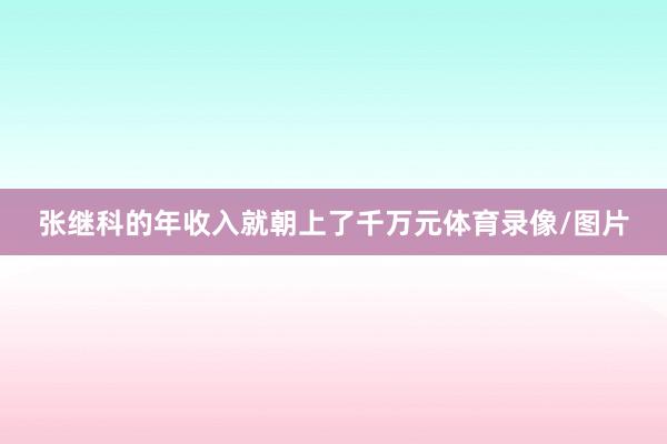 张继科的年收入就朝上了千万元体育录像/图片
