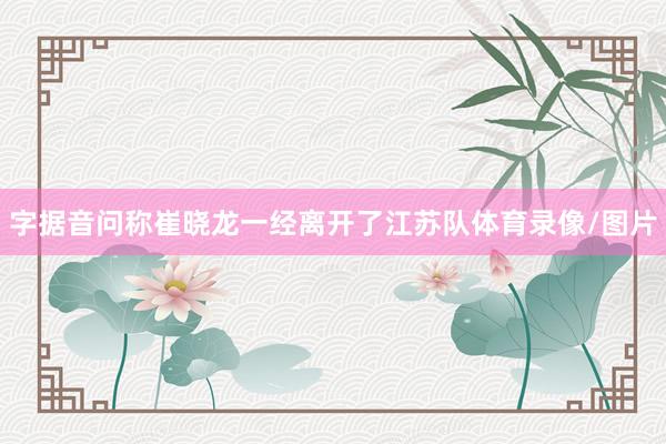 字据音问称崔晓龙一经离开了江苏队体育录像/图片