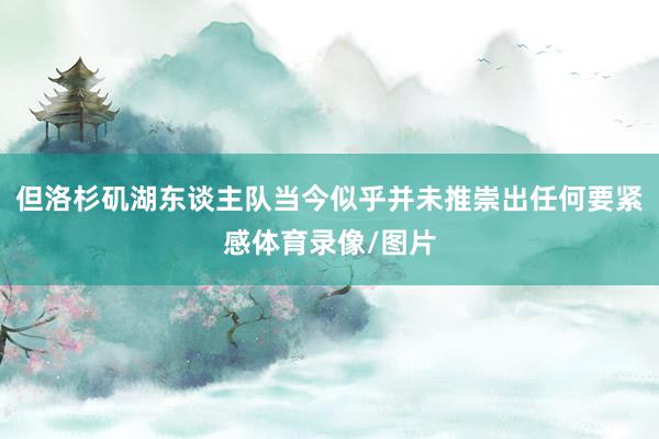 但洛杉矶湖东谈主队当今似乎并未推崇出任何要紧感体育录像/图片