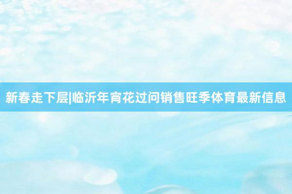 新春走下层|临沂年宵花过问销售旺季体育最新信息