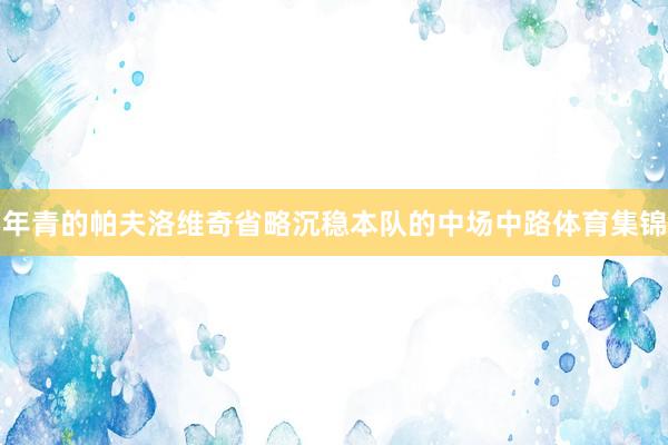 年青的帕夫洛维奇省略沉稳本队的中场中路体育集锦